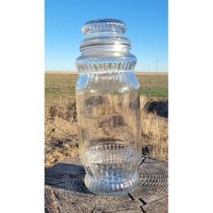 Vintage 1979 10” Planters Peanut Jar With Lid Anchor Hocking